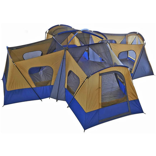 Extra Large 600x600cm Family Camping Tent | 4 Rooms 1 Hall | Shade & Rain Protection