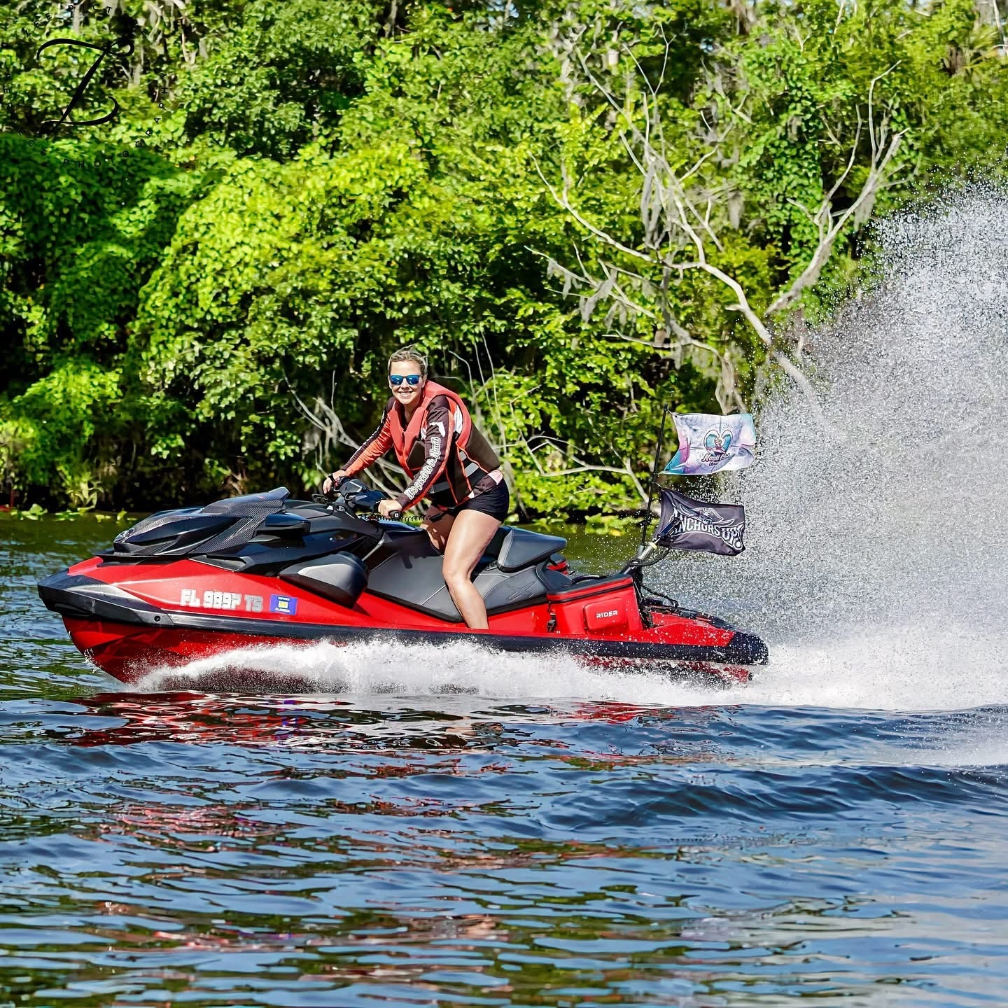 Showing cooler on a jet ski