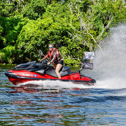 Showing cooler on a jet ski