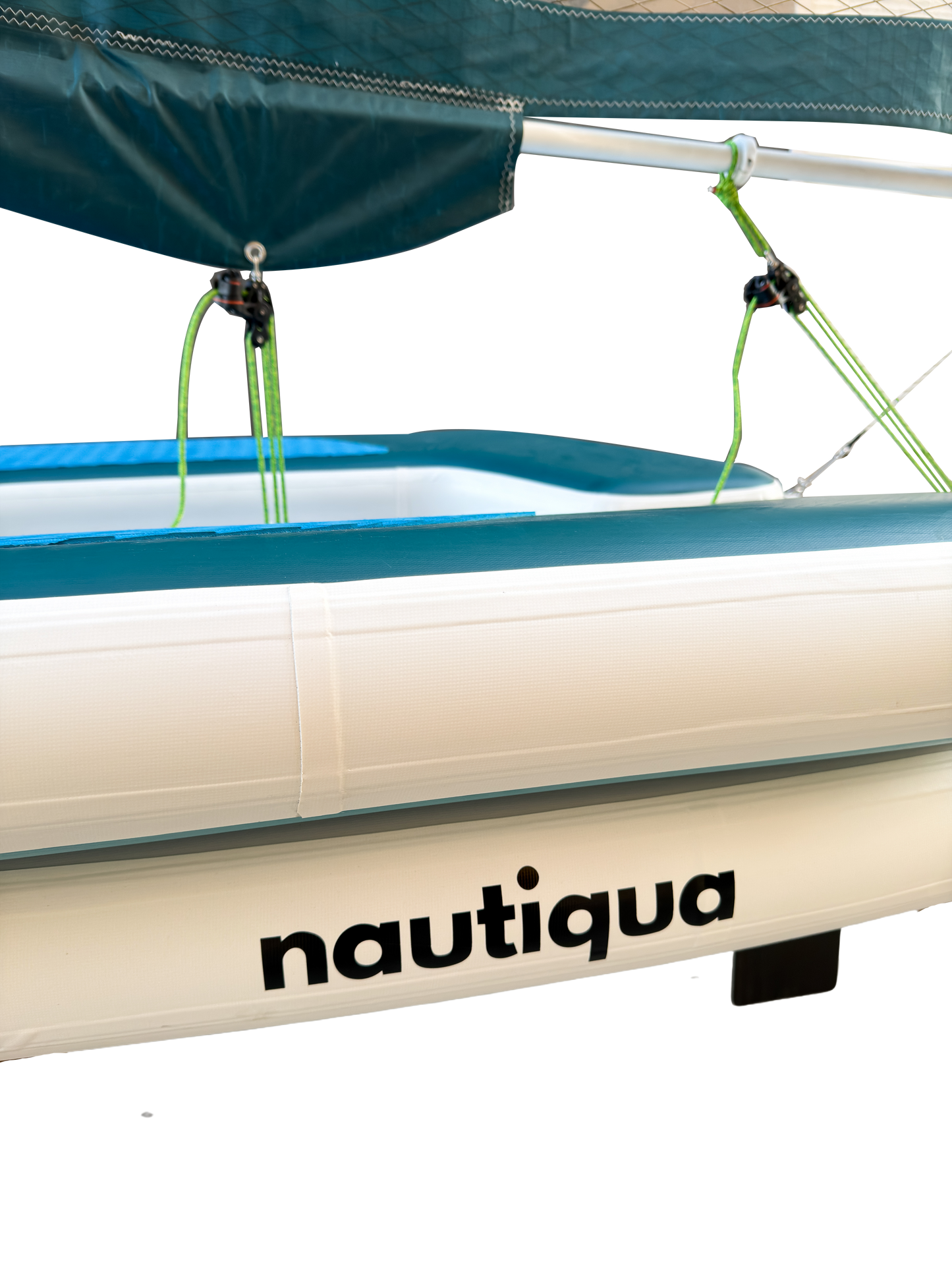 Nautiqua inflatable boat with canopy on a white background