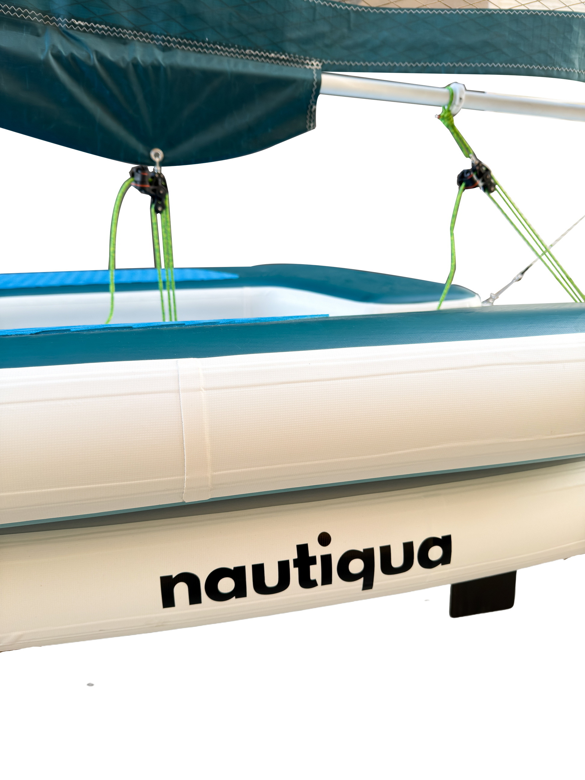 Nautiqua inflatable boat with canopy on a white background