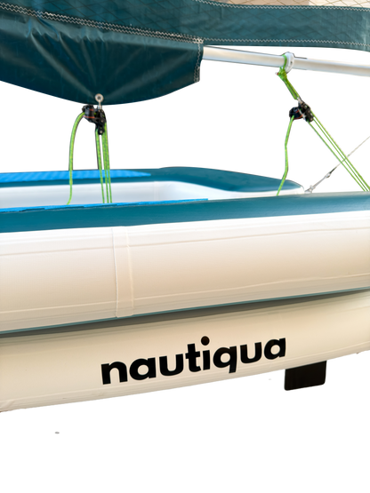 Nautiqua inflatable boat with canopy on a white background