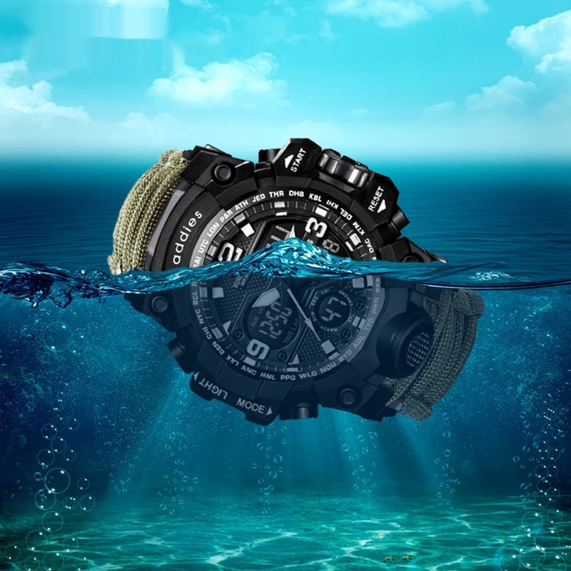 Military Survival Watch with Compass & Whistle – Waterproof 30M
