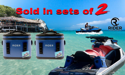 Rider Coolers RC102 Jet Ski Cooler Set of 2 – Blue | 10 Can PWC Saddle Bag Cooler