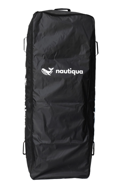 Black travel bag with Nautica logo on a white background