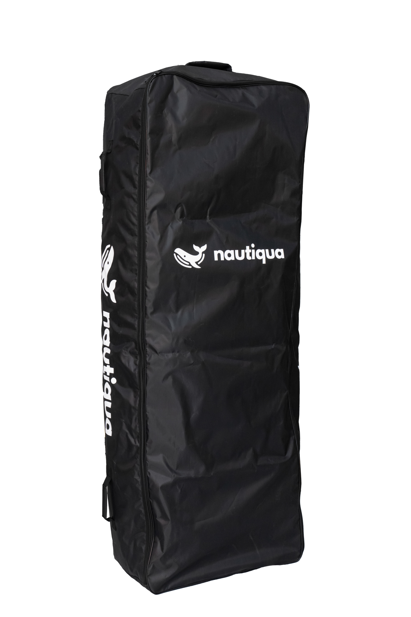 Black bag with 'nautiqua' branding on a white background