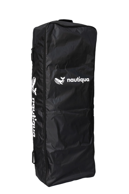 Black bag with 'nautiqua' branding on a white background