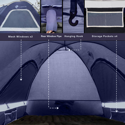 Lanceton Pickup Truck Tent – Waterproof PU3000, Fits 5.5'-6.5' Beds (F150, Ram, Silverado, Tundra)