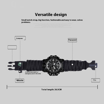 Military Survival Watch with Compass & Whistle – Waterproof 30M