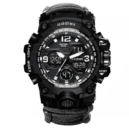 Military Survival Watch with Compass & Whistle – Waterproof 30M