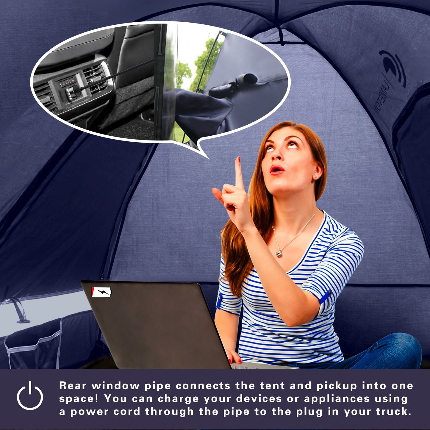 Lanceton Pickup Truck Tent – Waterproof PU3000, Fits 5.5'-6.5' Beds (F150, Ram, Silverado, Tundra)