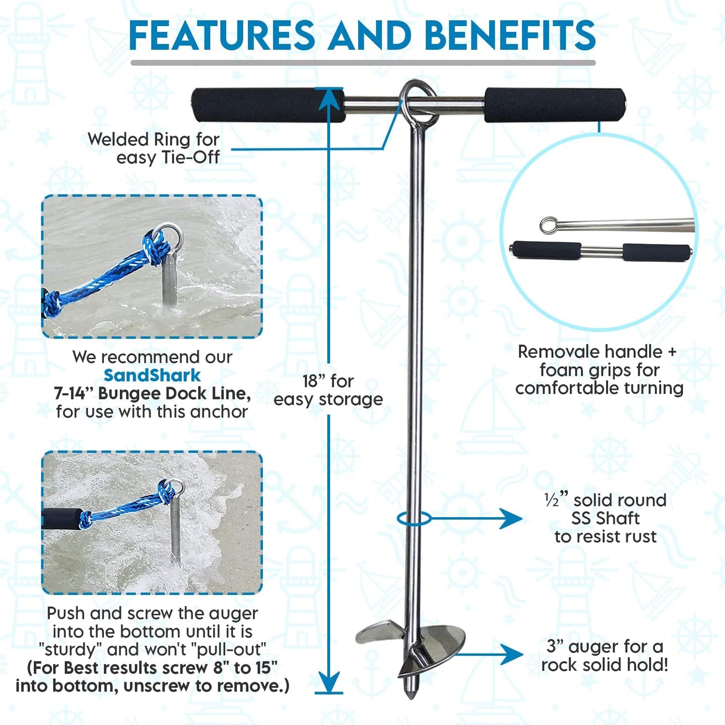 Lite 18 Anchor â€“ Reliable, Portable Anchor for Jet Ski, Kayak, Small Boats