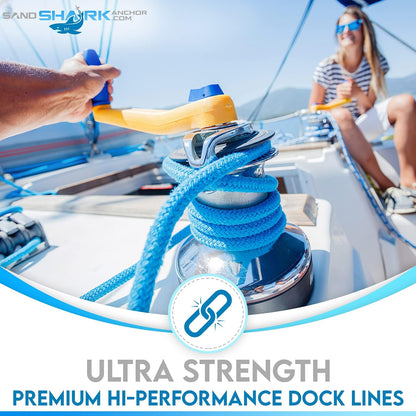 4-Pack Premium Dock Lines â€“ Heavy Duty for Boats, Jet Skis, and Pontoons (1/2"x15')