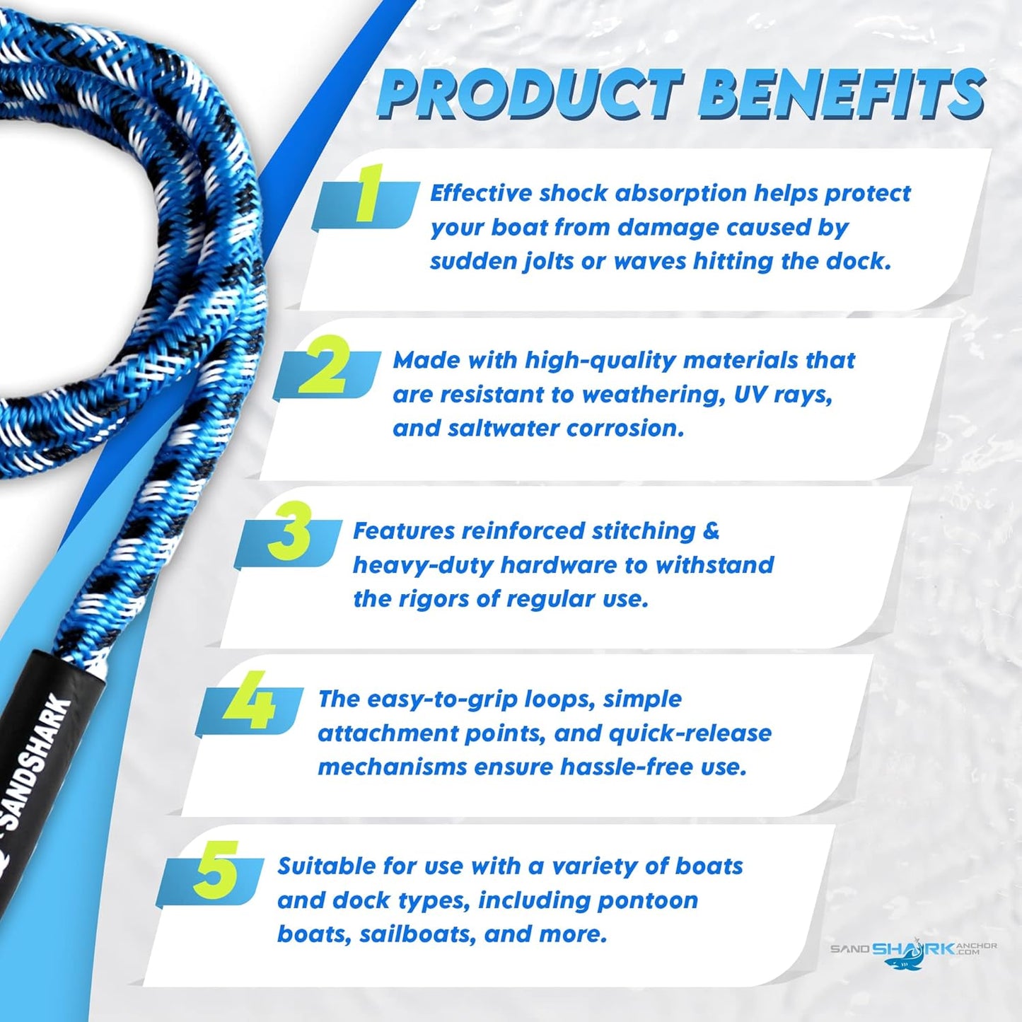 7-21 ft Heavy Duty Bungee Dock Line - The Ultimate Anchoring  Solution for Your Watercraft