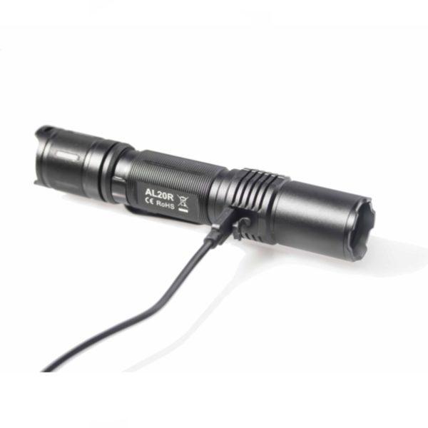 AL20R 1180 Lumens Rechargeable Flashlight â€“ Ultra-Bright, Waterproof, Multi-Mode USB Power Bank Flashlight with SOS/Strobe, 245m Range & Impact Resistance