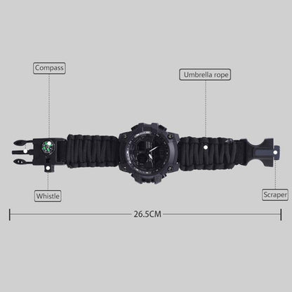 Military Survival Watch with Compass & Whistle – Waterproof 30M