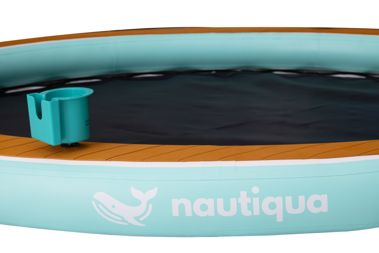 Nautiqua inflatable paddle board with a cup holder on a white background