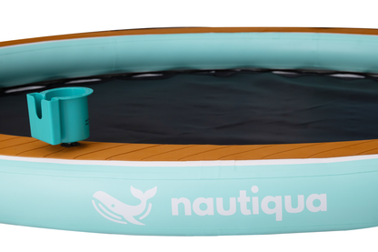 Nautiqua inflatable paddle board with a cup holder on a white background