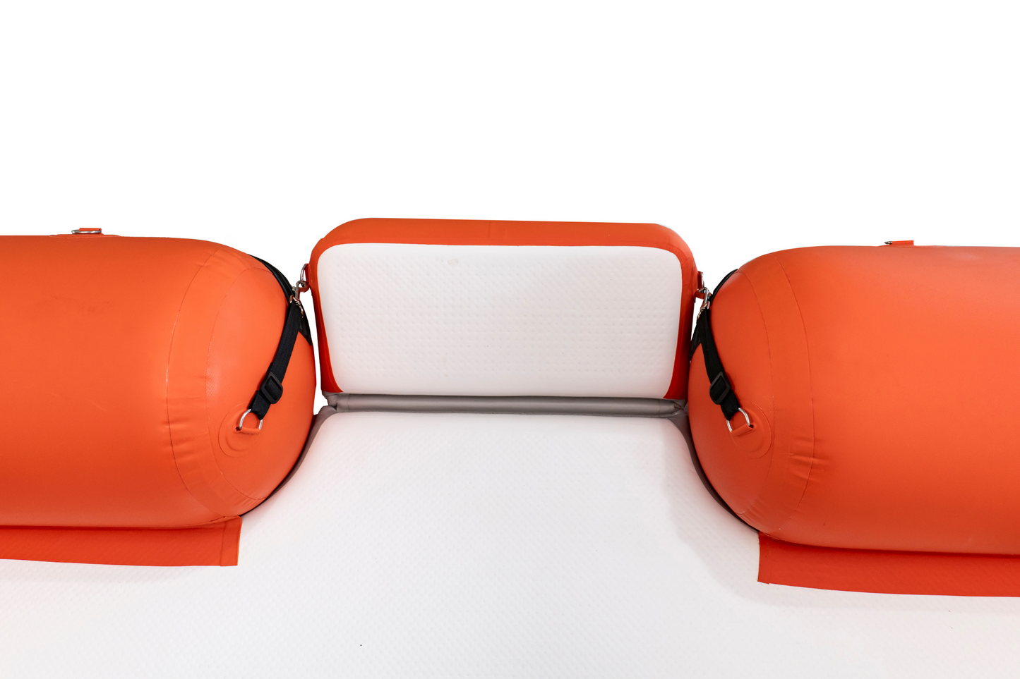 Orange inflatable bag on a white background