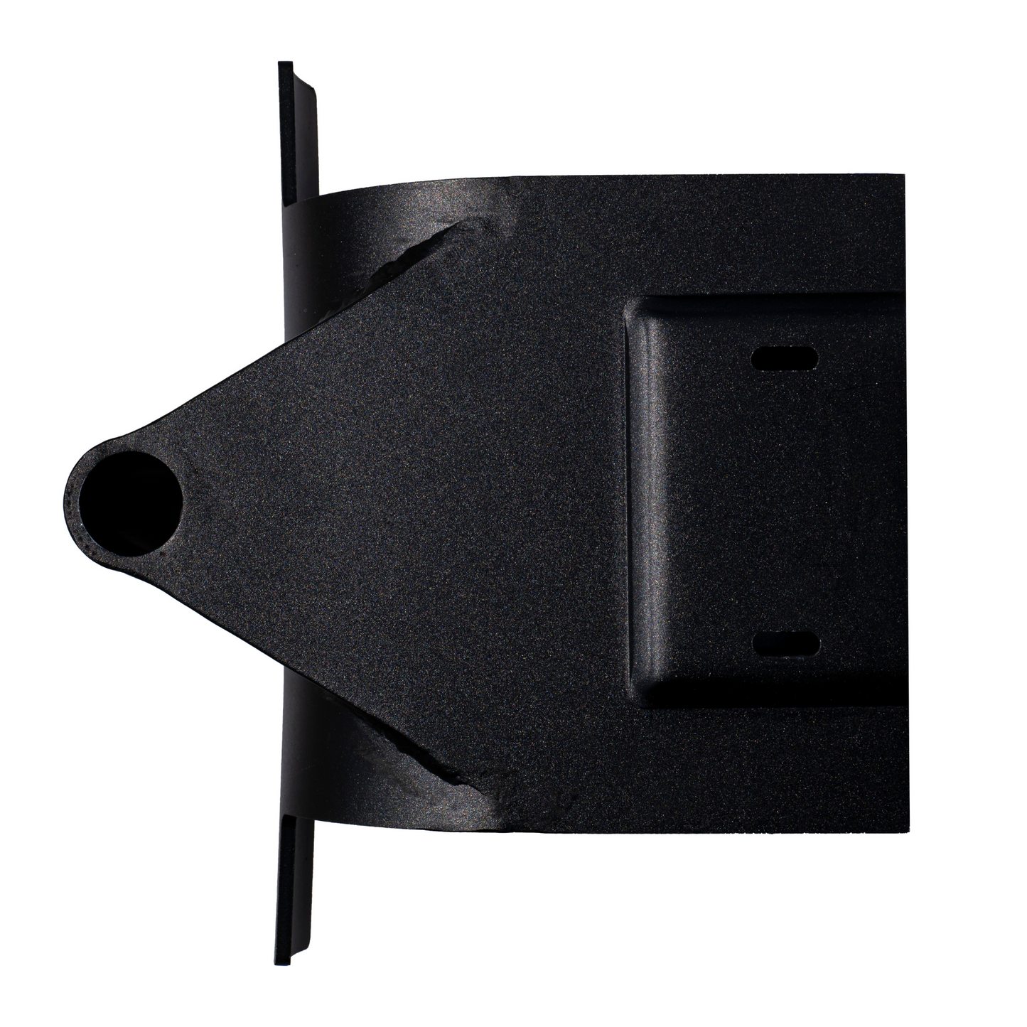 Black metal bracket on a white background