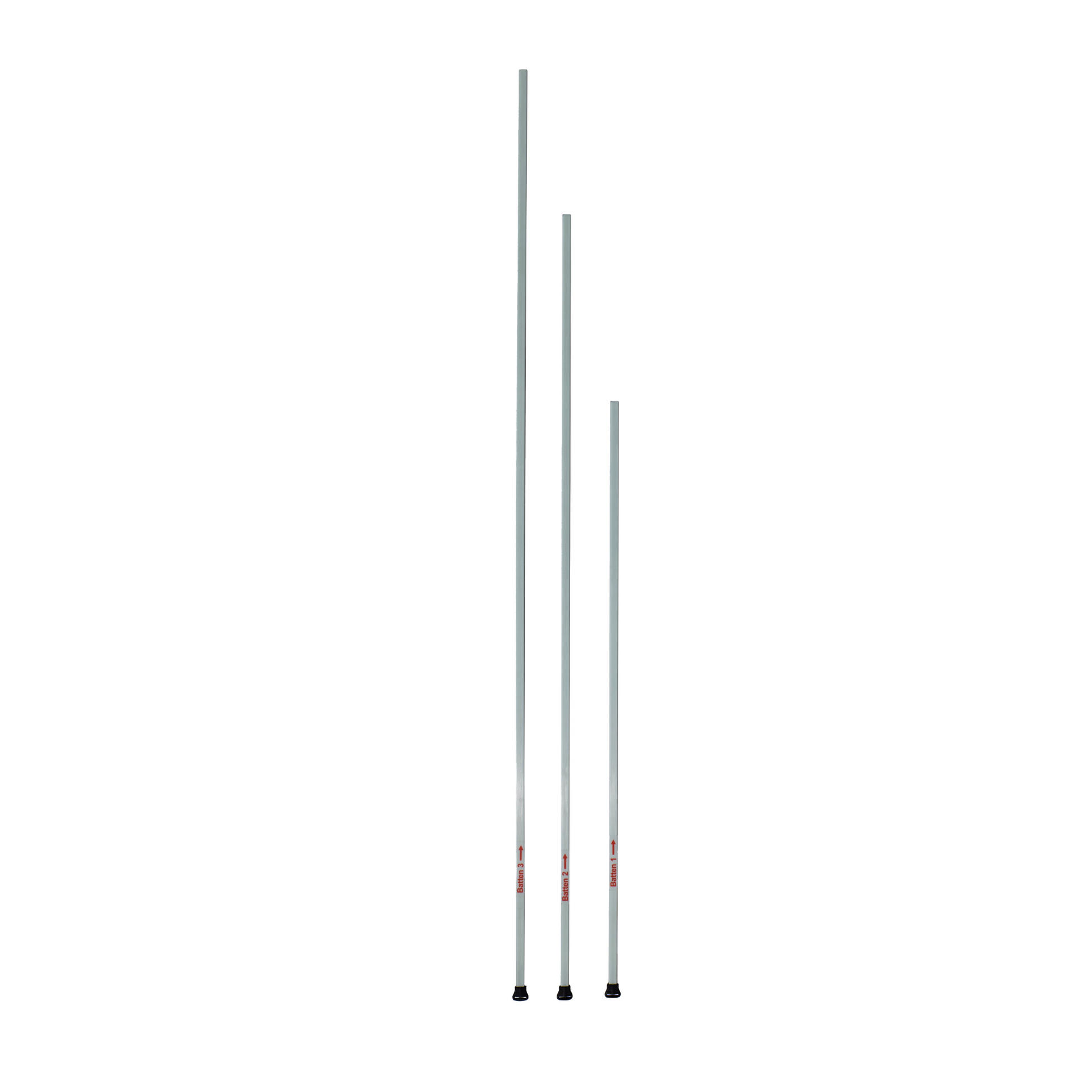 three mast poles in different sizes