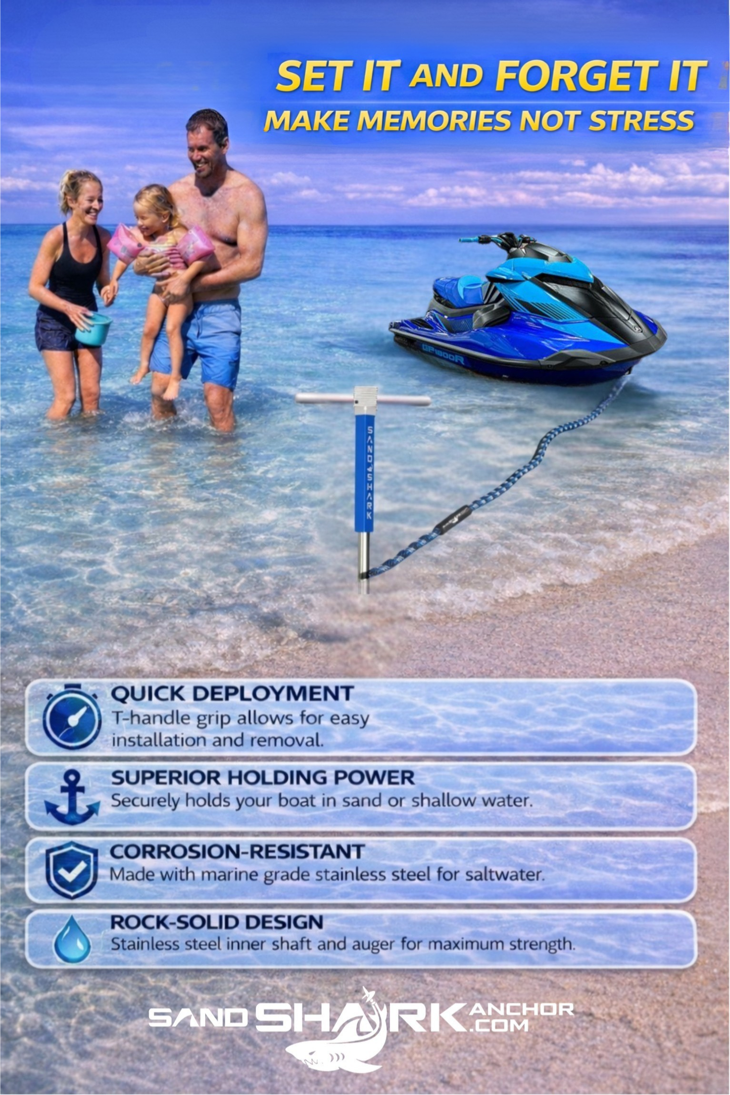 PWC 3.0 Anchor by Sandshark â€“ The Ultimate Anchor for Jet Skis & Personal Watercraft
