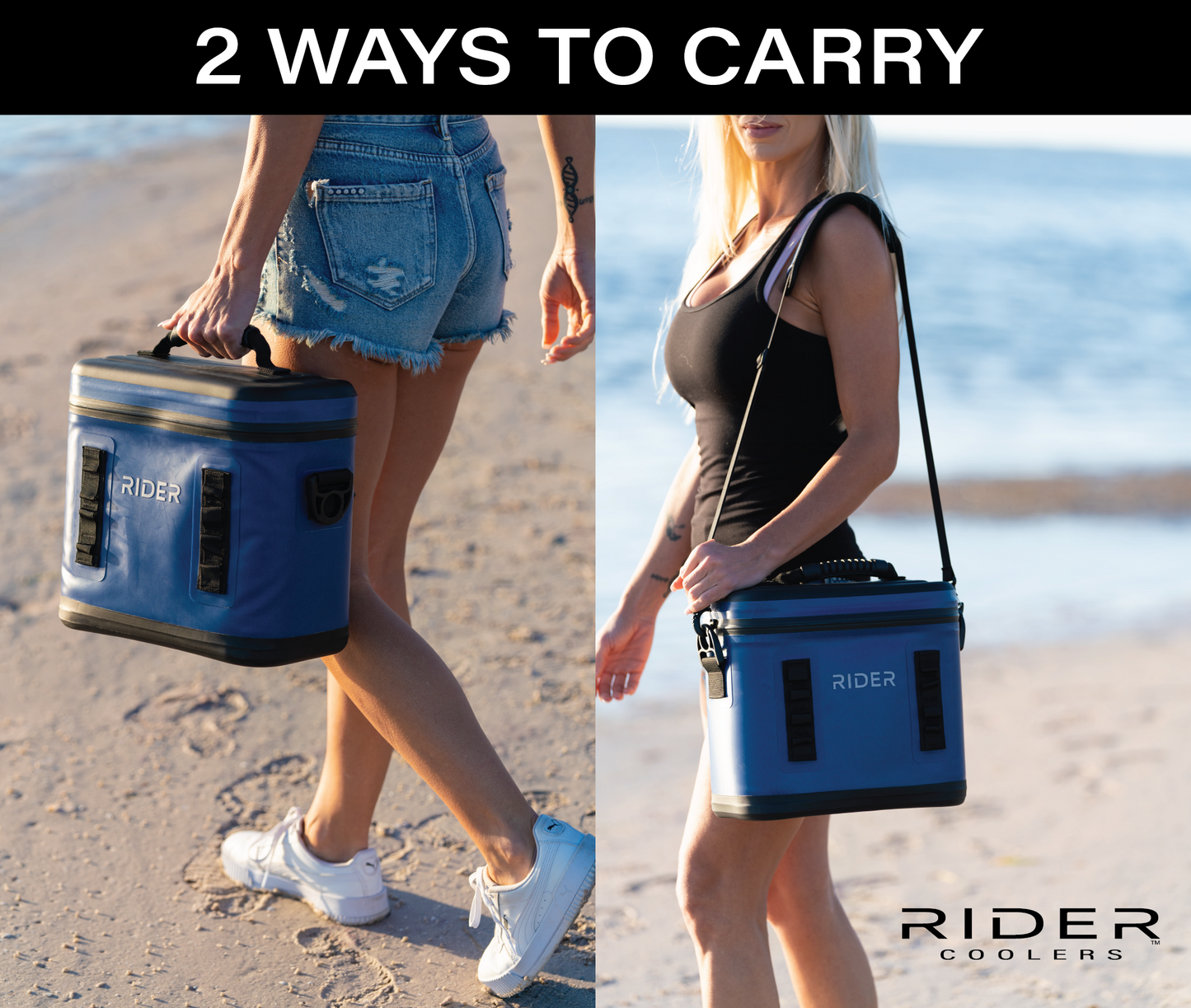 Rider Coolers RC102 Jet Ski Cooler Set of 2 – Blue | 10 Can PWC Saddle Bag Cooler