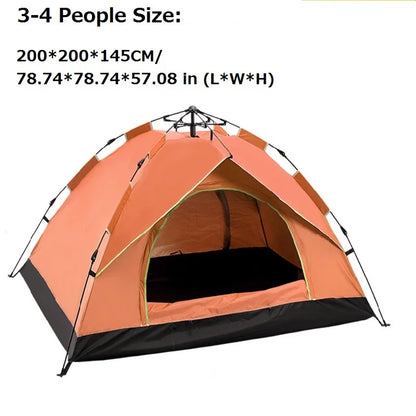 1-4 Person Fully Automatic Camping Tent | Rainproof & Windproof | Quick Setup