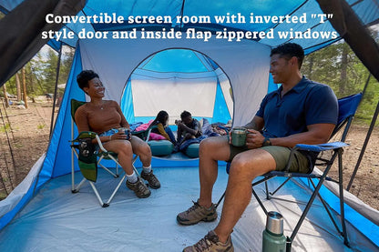 8-Person Water-Resistant Family Camping Tent with Convertible Screen Room
