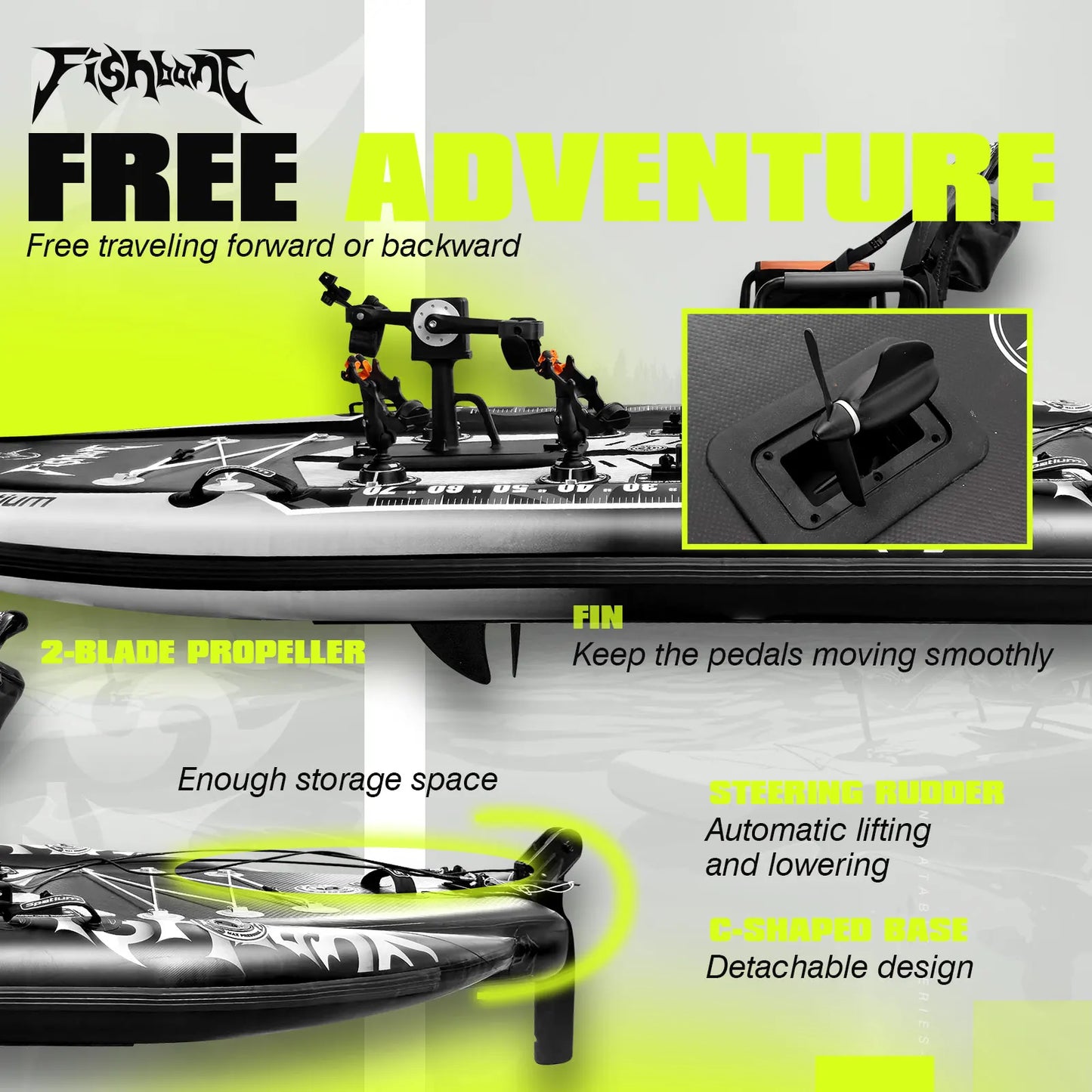 Fishing SUP Board 11' with Rod Holders | Inflatable Angler Paddle Board with Pedal Drive