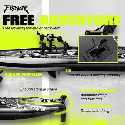 Fishing SUP Board 11' with Rod Holders | Inflatable Angler Paddle Board with Pedal Drive