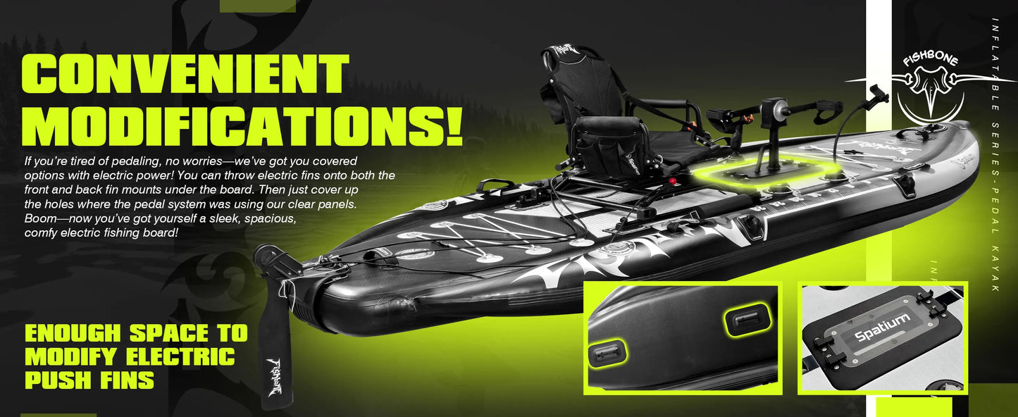 Fishing SUP Board 11' with Rod Holders | Inflatable Angler Paddle Board with Pedal Drive