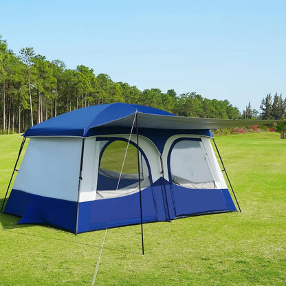6-8 Person Camping Tent with Extended Vestibule | 2 Room Weather Resistant