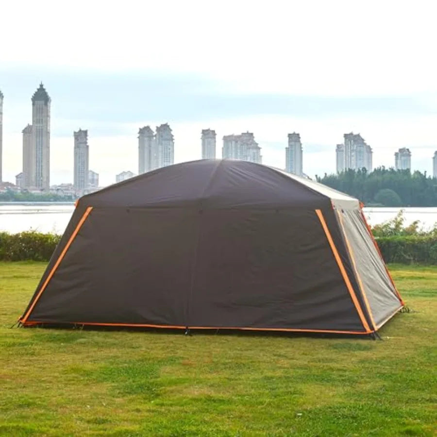 Extra Large 12-Person Family Cabin Tent with Awning | Waterproof & Windproof
