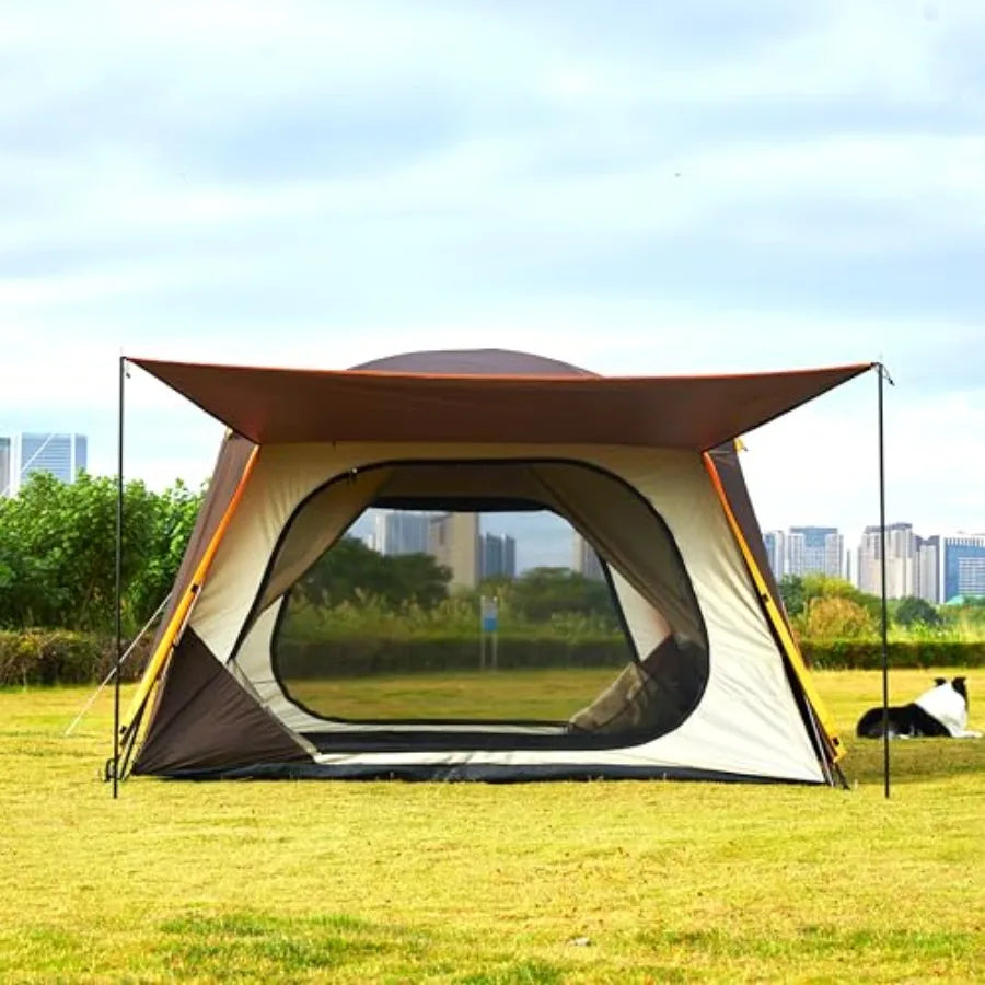 Extra Large 12-Person Family Cabin Tent with Awning | Waterproof & Windproof