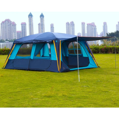 Extra Large 12-Person Family Cabin Tent with Awning | 2 Rooms 4 Doors