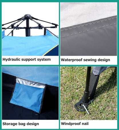 1-4 Person Fully Automatic Camping Tent | Rainproof & Windproof | Quick Setup