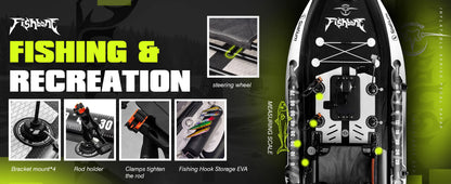 Fishing SUP Board 11' with Rod Holders | Inflatable Angler Paddle Board with Pedal Drive