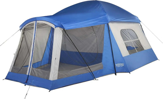 8-Person Water-Resistant Family Camping Tent with Convertible Screen Room