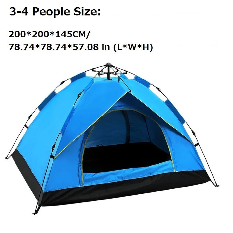 1-4 Person Fully Automatic Camping Tent | Rainproof & Windproof | Quick Setup