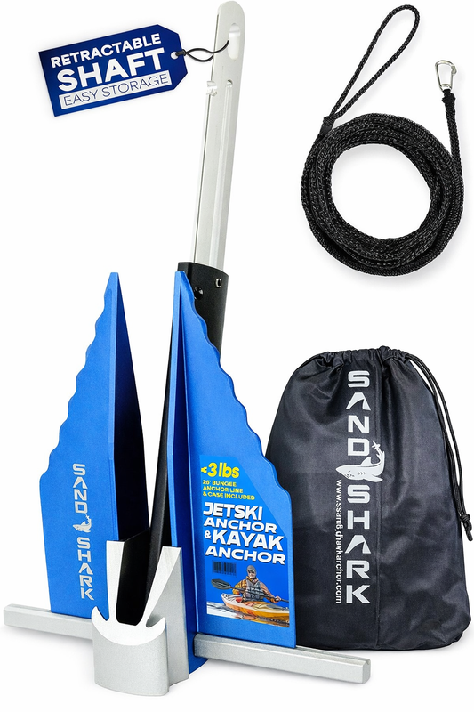 Mini Fluke Anchorâ€“ Compact, Powerful Anchor for Jet Skis, PWCs, Kayak, & Small Boats (Anchor, Line, Case)