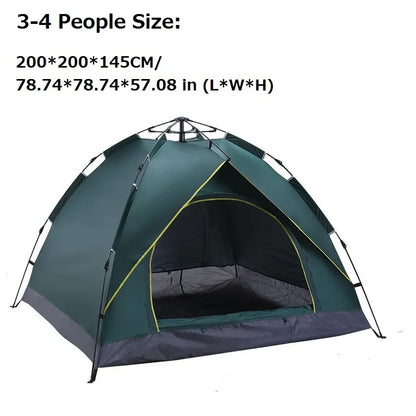 1-4 Person Fully Automatic Camping Tent | Rainproof & Windproof | Quick Setup