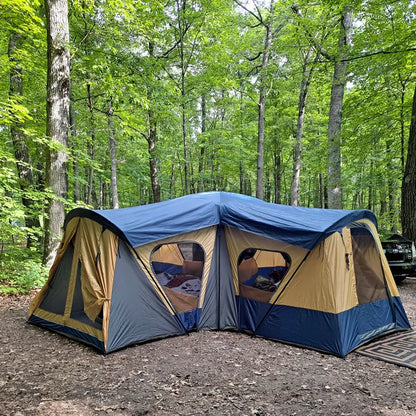 Extra Large 600x600cm Family Camping Tent | 4 Rooms 1 Hall | Shade & Rain Protection