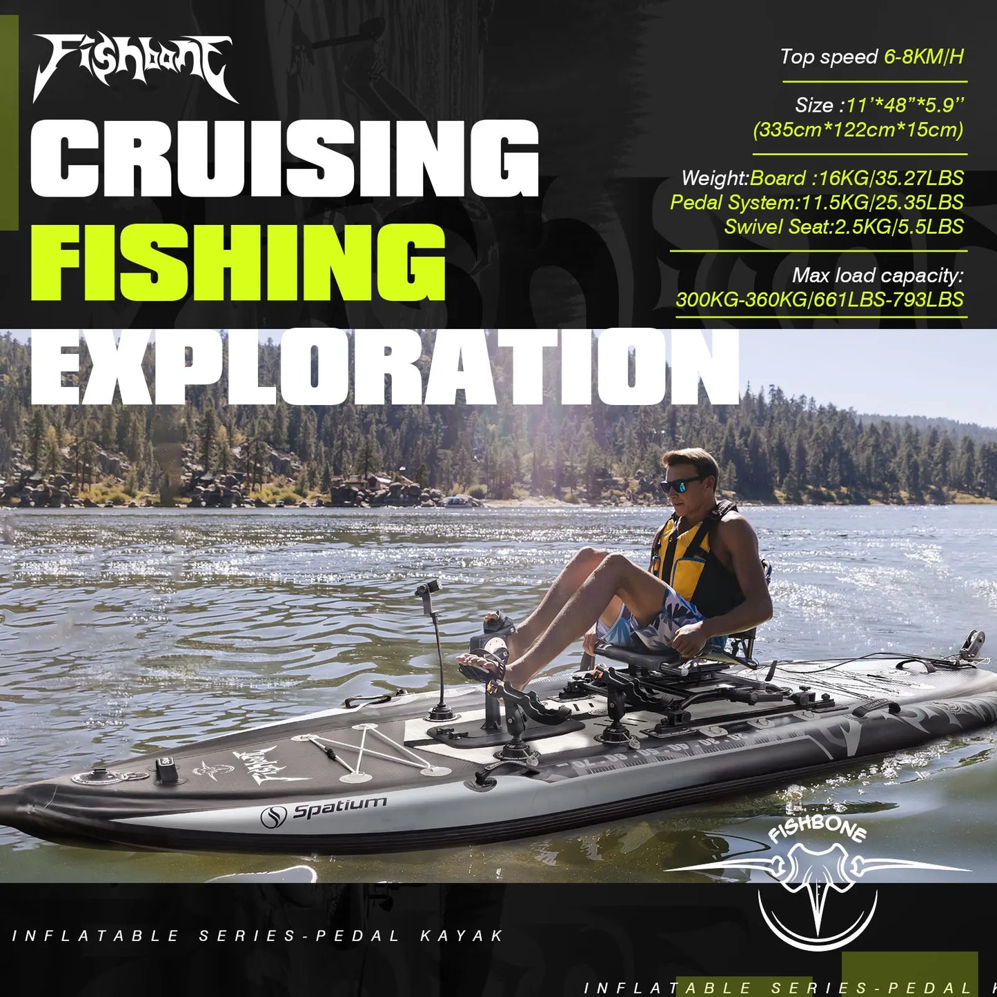 Fishing SUP Board 11' with Rod Holders | Inflatable Angler Paddle Board with Pedal Drive