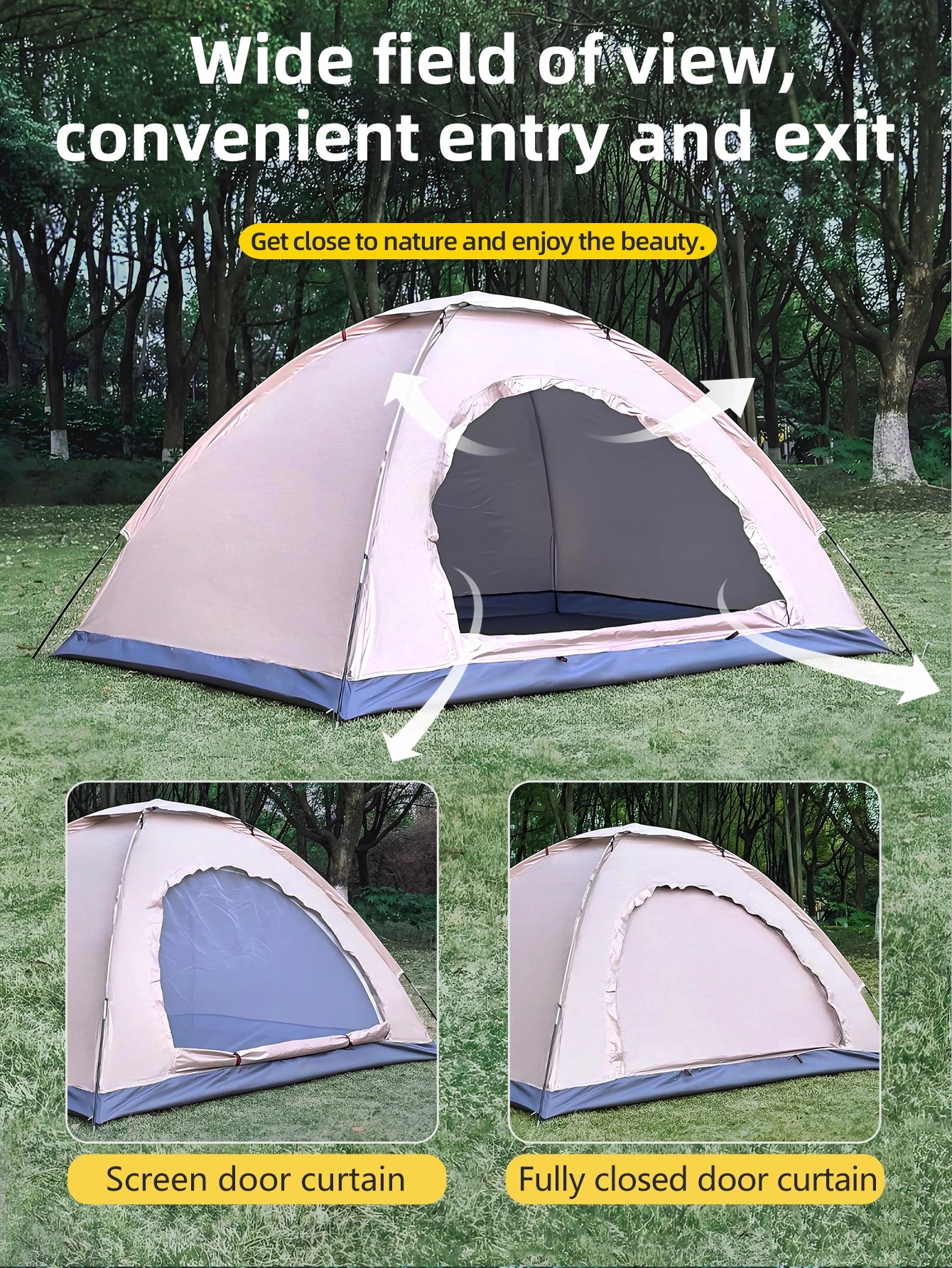 Outdoor Camping & Hiking Tent | Rain & Sun Protection | Easy Setup