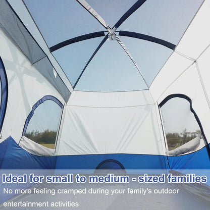 6-8 Person Camping Tent with Extended Vestibule | 2 Room Weather Resistant