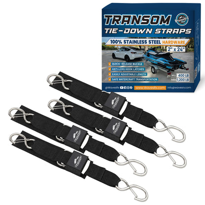 24" PWC TRANSOM STRAPS SS