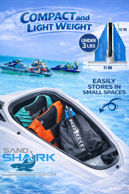 Mini Fluke Anchorâ€“ Compact, Powerful Anchor for Jet Skis, PWCs, Kayak, & Small Boats (Anchor, Line, Case)