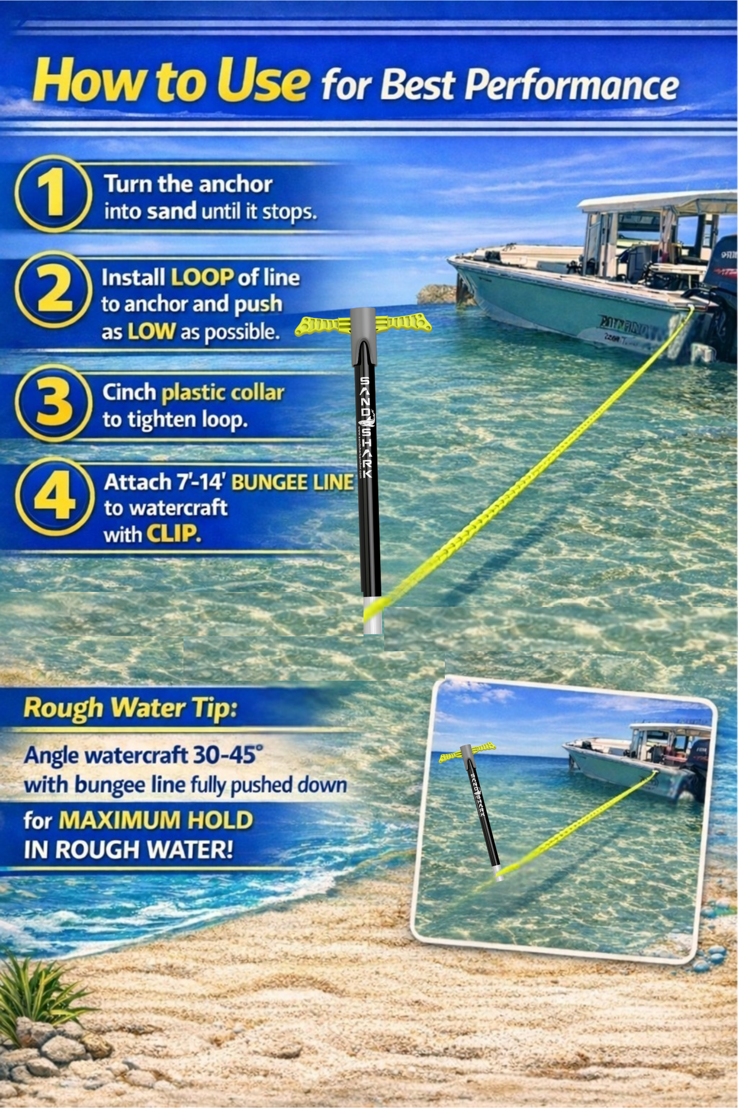 SuperSport 3.0 Anchor by SandShark - Adjusts 29"-48"