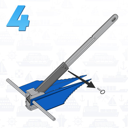 Mini Fluke Anchorâ€“ Compact, Powerful Anchor for Jet Skis, PWCs, Kayak, & Small Boats (Anchor, Line, Case)
